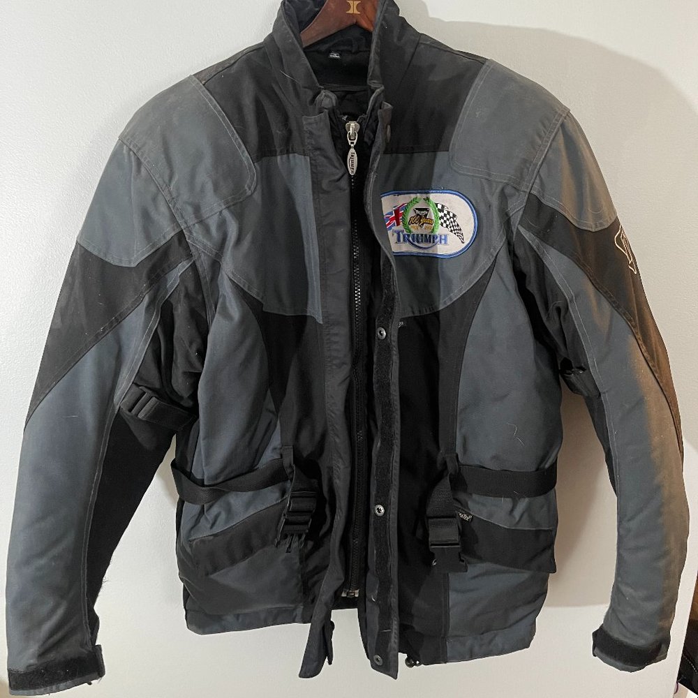 Triumph Motorcycle Riding Winter Jacket Sz XXL Armor and Removable Liner
